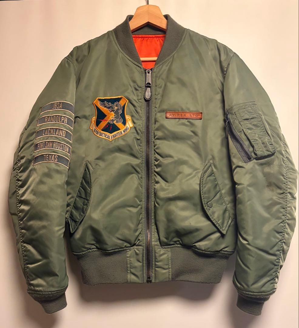 AVIREX MA-1フライトジャケット U.S AIR FORCE刺繍カーキL