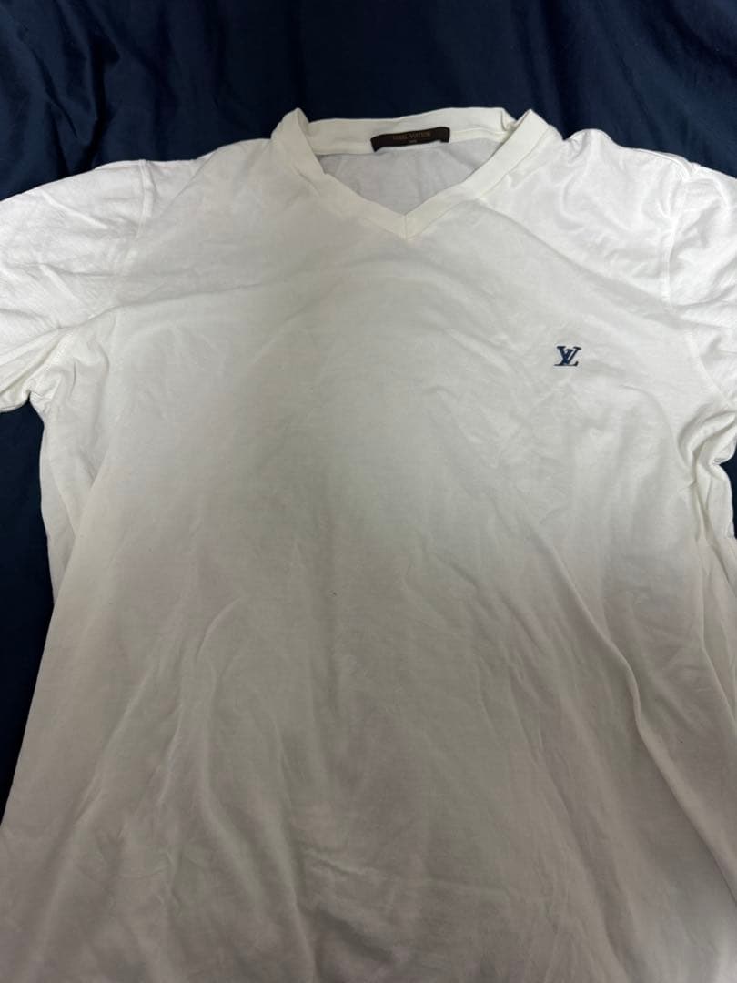 Louis Vuitton ホワイト Vネック Tシャツ