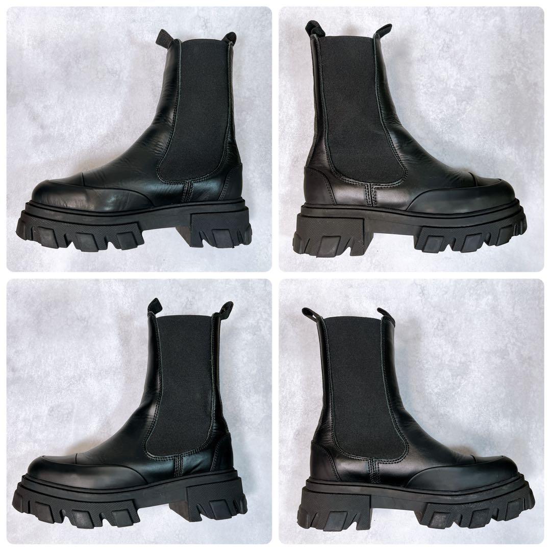☆美品☆【GANNI ガニー】サイドゴアブーツ (36) レザー 厚底 ブラック