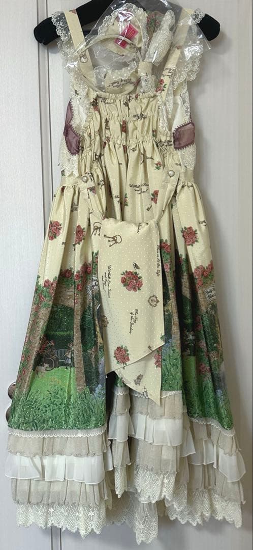 秘密の花園柄　ジャンパースカート　タイツ　セット