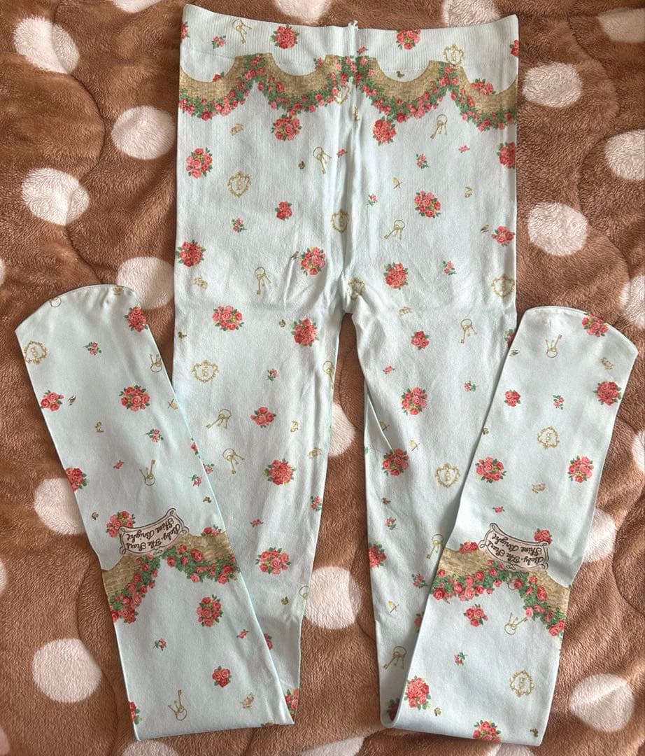 秘密の花園柄　ジャンパースカート　タイツ　セット
