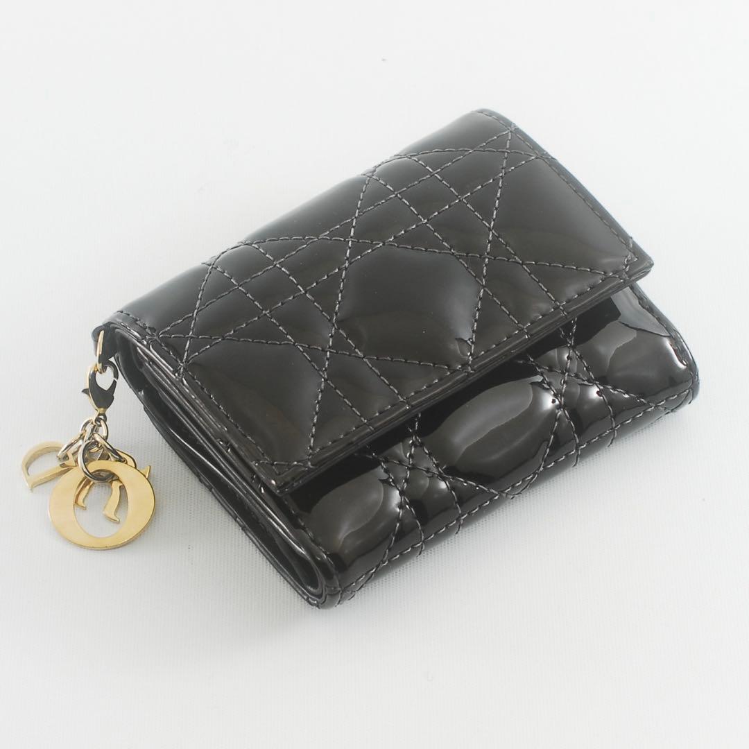 ＊Lady Dior＊ディオール＊エナメル＊ロータスウォレット＊カナージュ＊財布