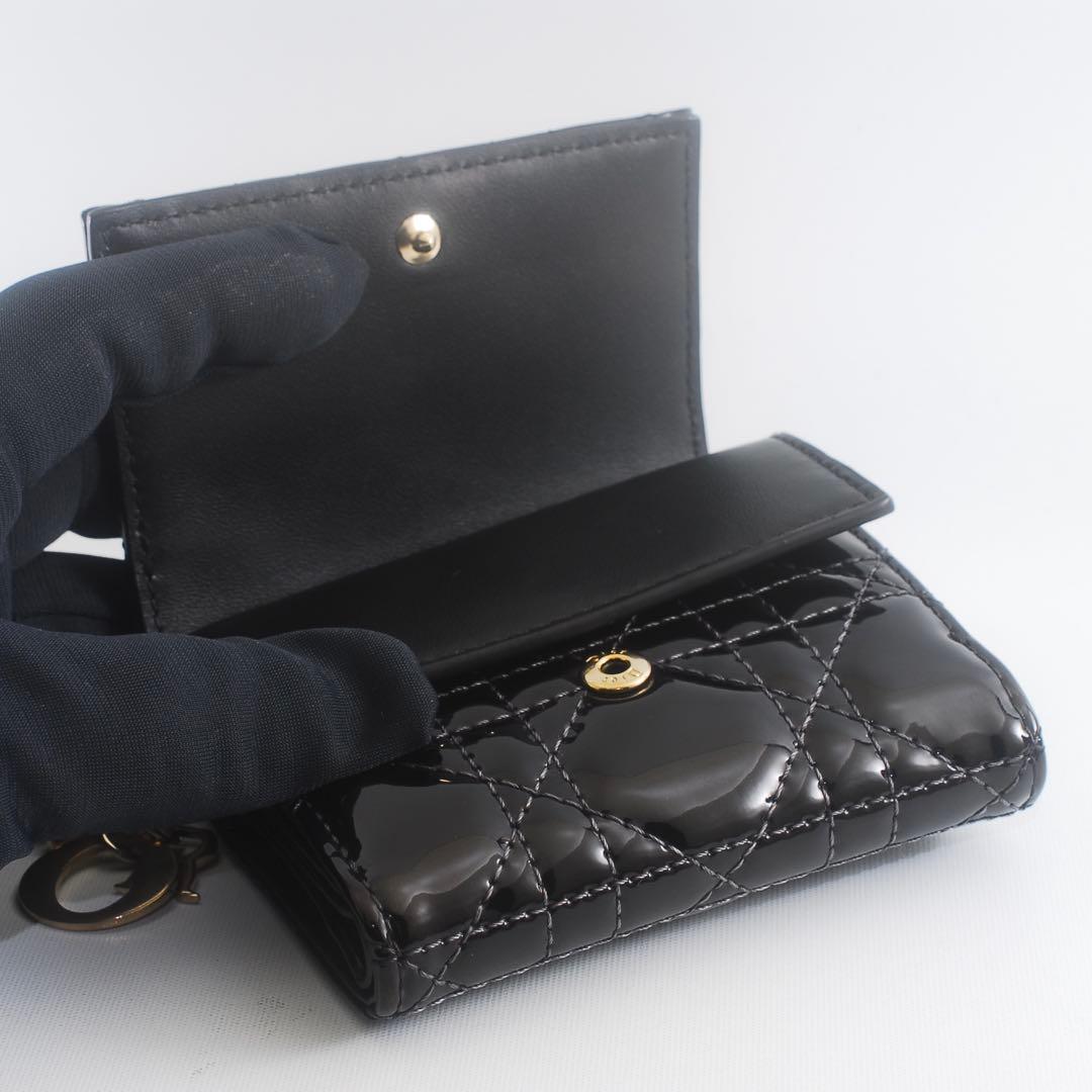 ＊Lady Dior＊ディオール＊エナメル＊ロータスウォレット＊カナージュ＊財布