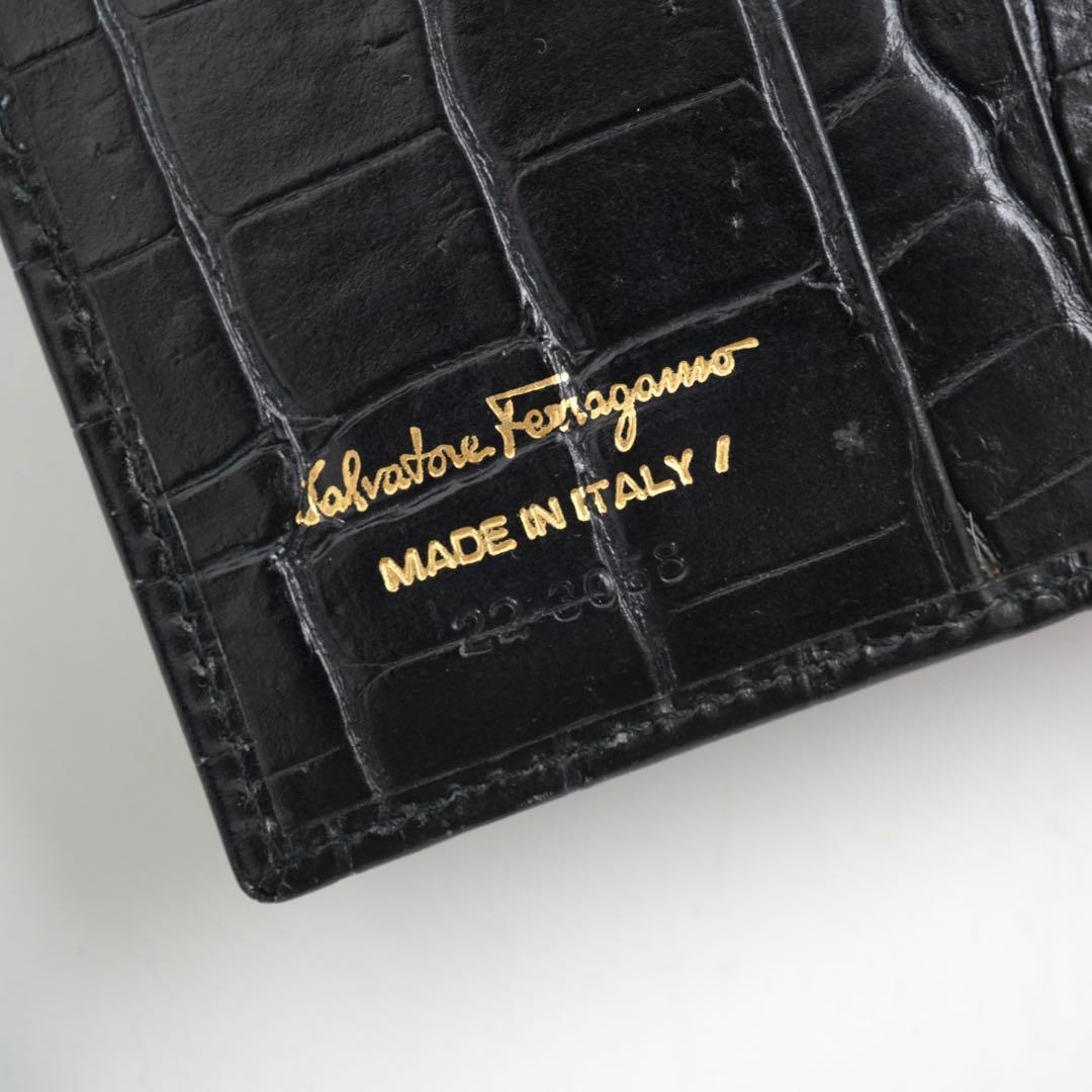 ✨新品未使用✨　Salvatore Ferragamo ミニ財布　クロコ　がま口