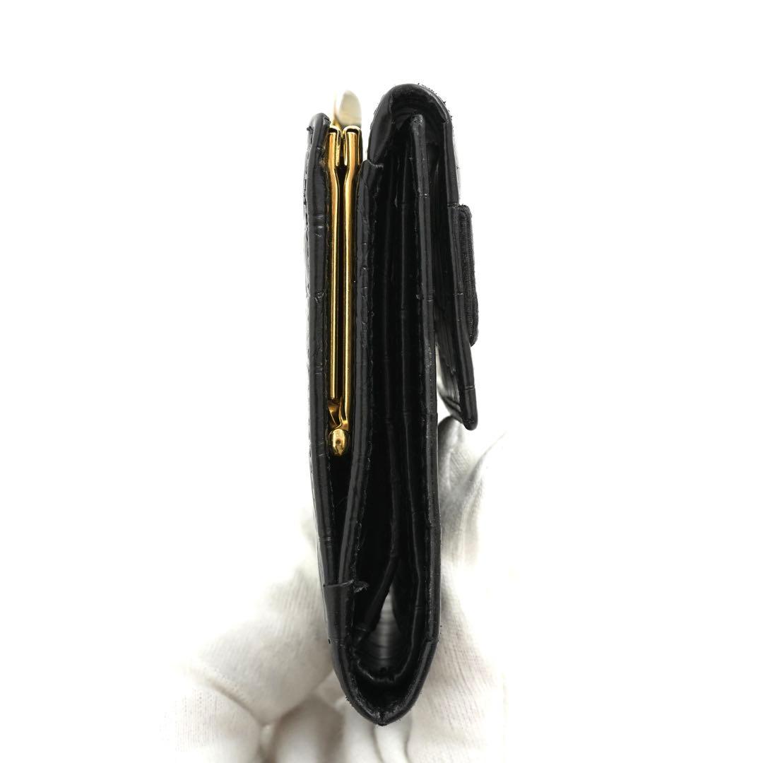 ✨新品未使用✨　Salvatore Ferragamo ミニ財布　クロコ　がま口
