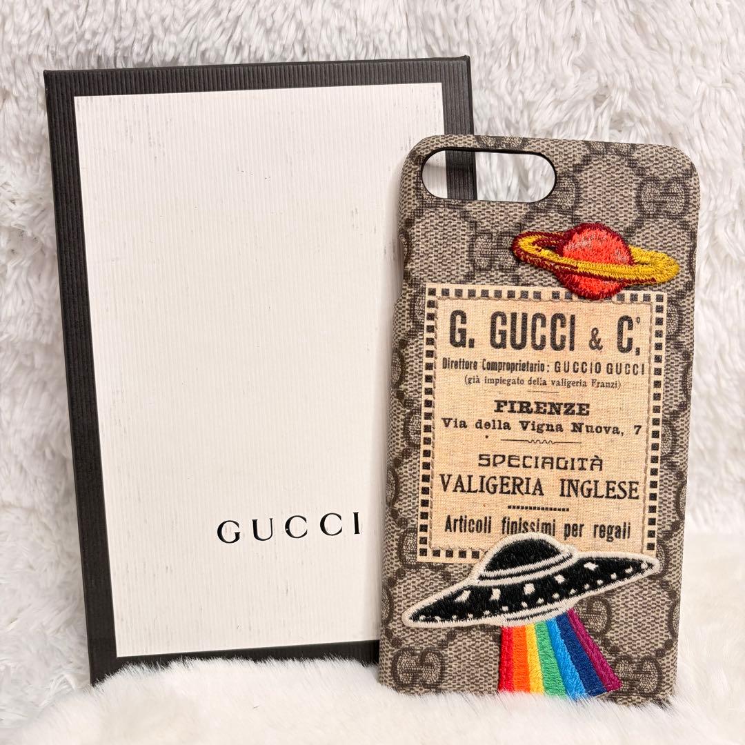 極美品✨グッチGGUFOナイトクーリエ iPhone7/8/SEケース ベージュ