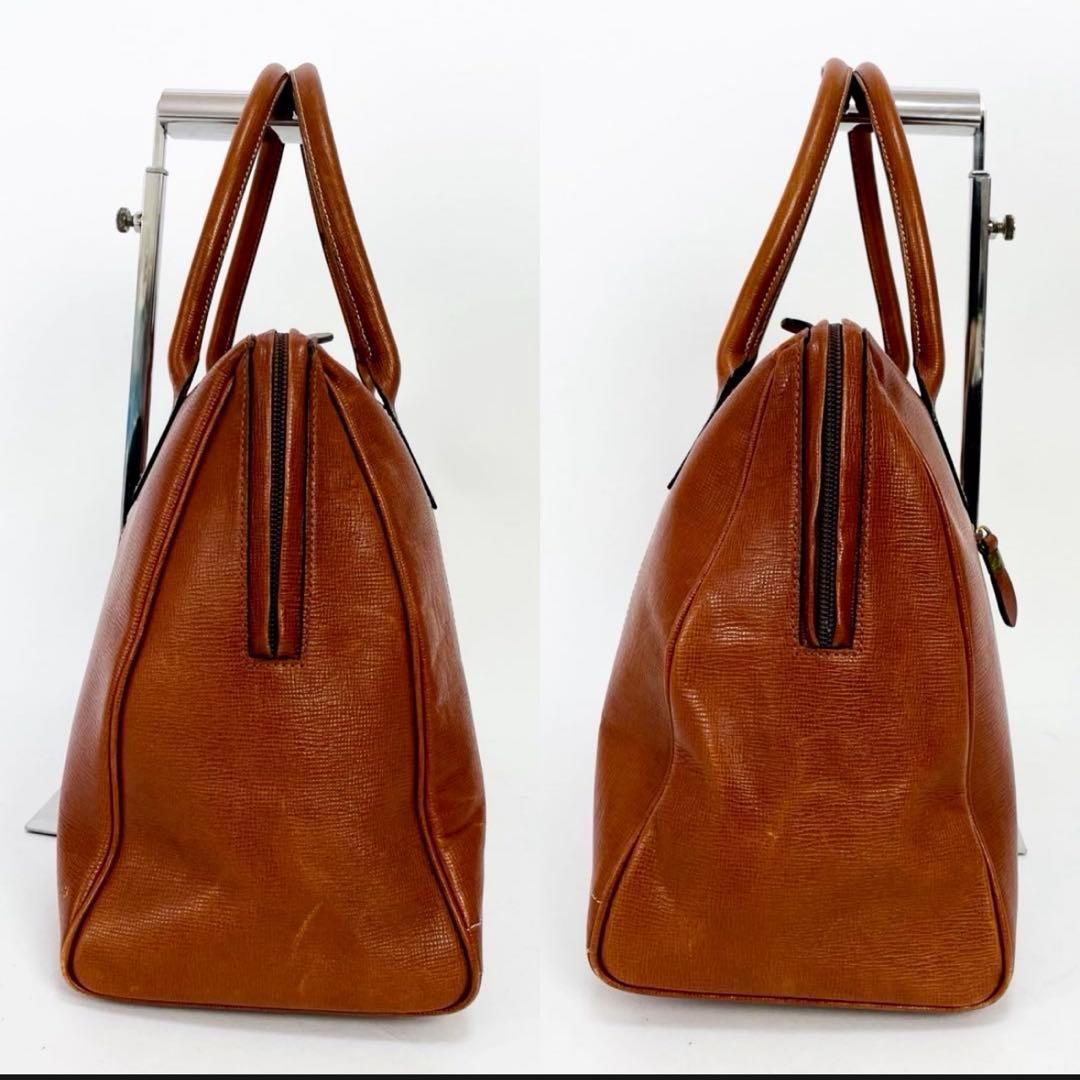 【美品】ジバンシィ GIVENCHY ボストンバッグ 茶系 A4型押し レザー