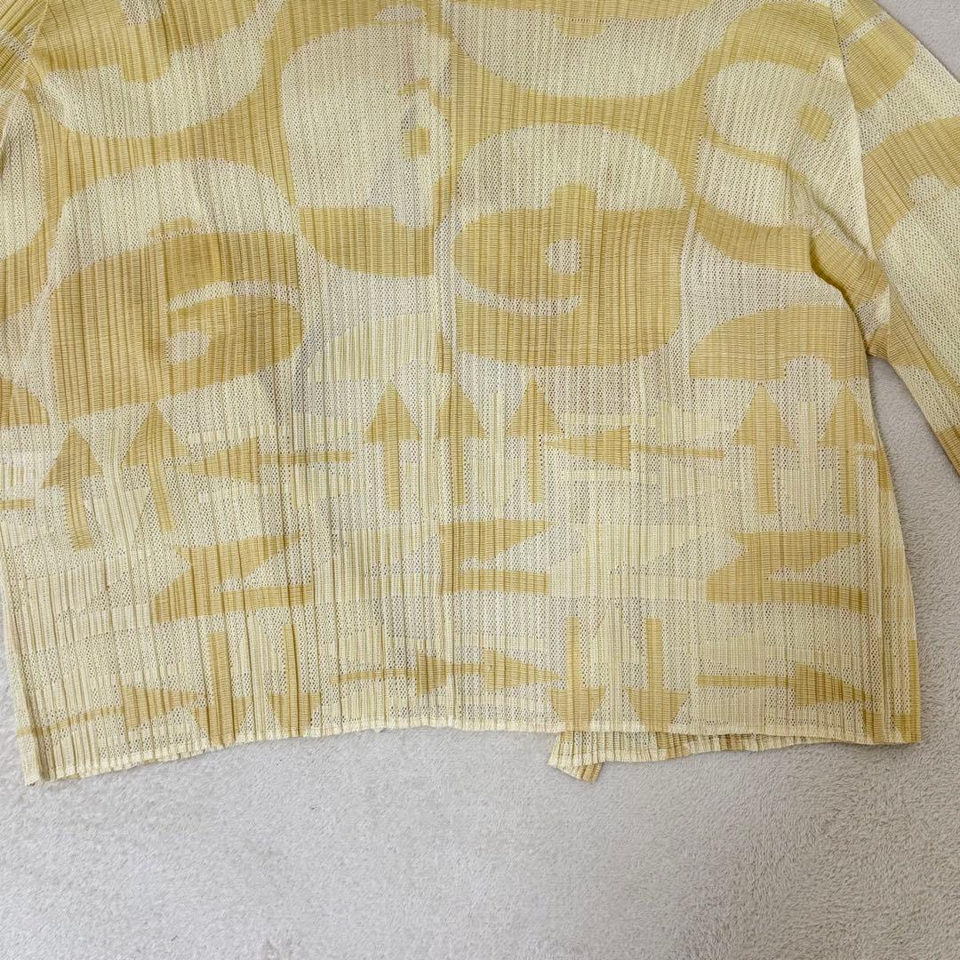 美品✨PLEATS PLEASE プリーツ　ノーカラー　ベージュ　XLサイズ