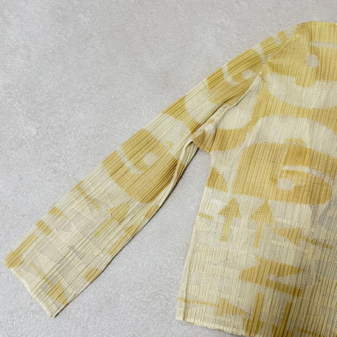 美品✨PLEATS PLEASE プリーツ　ノーカラー　ベージュ　XLサイズ