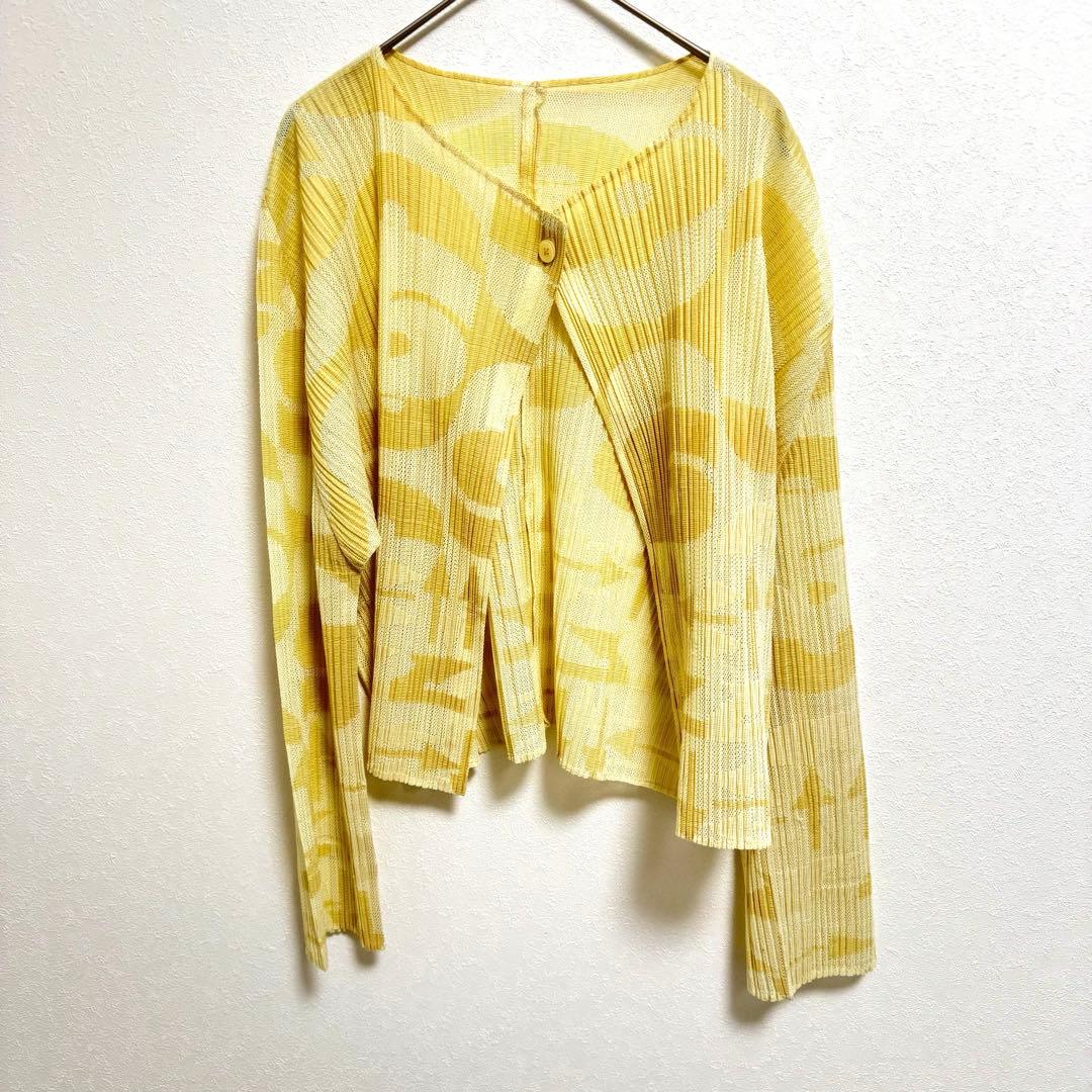 美品✨PLEATS PLEASE プリーツ　ノーカラー　ベージュ　XLサイズ
