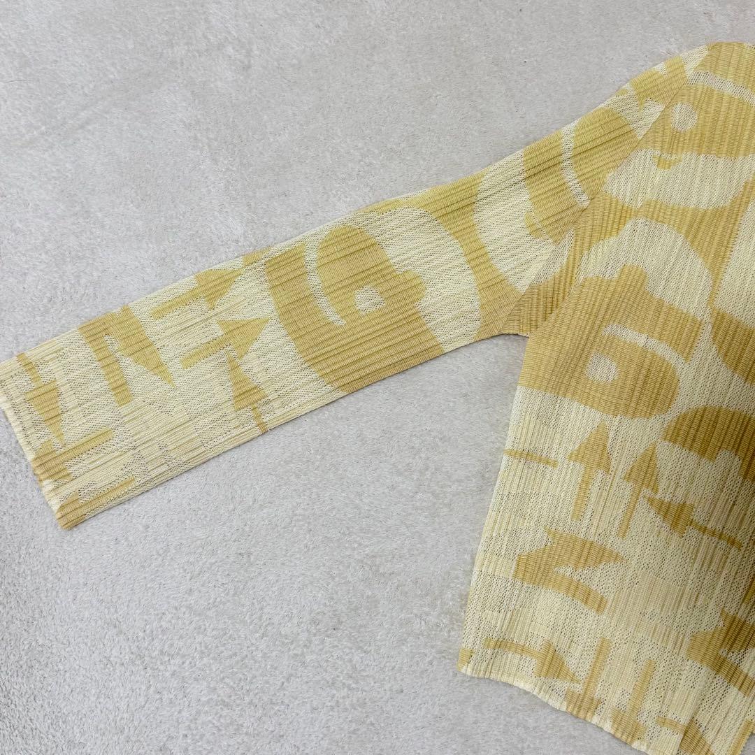 美品✨PLEATS PLEASE プリーツ　ノーカラー　ベージュ　XLサイズ