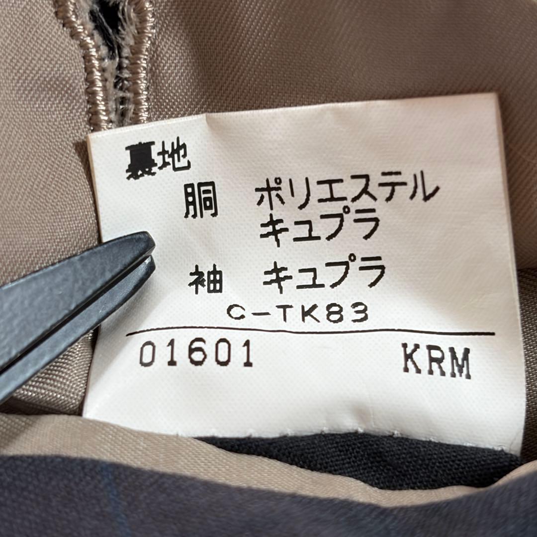 極美品 バーバリーズ 紺ブレ ダブル チェック柄 復刻金ボタン L 背抜