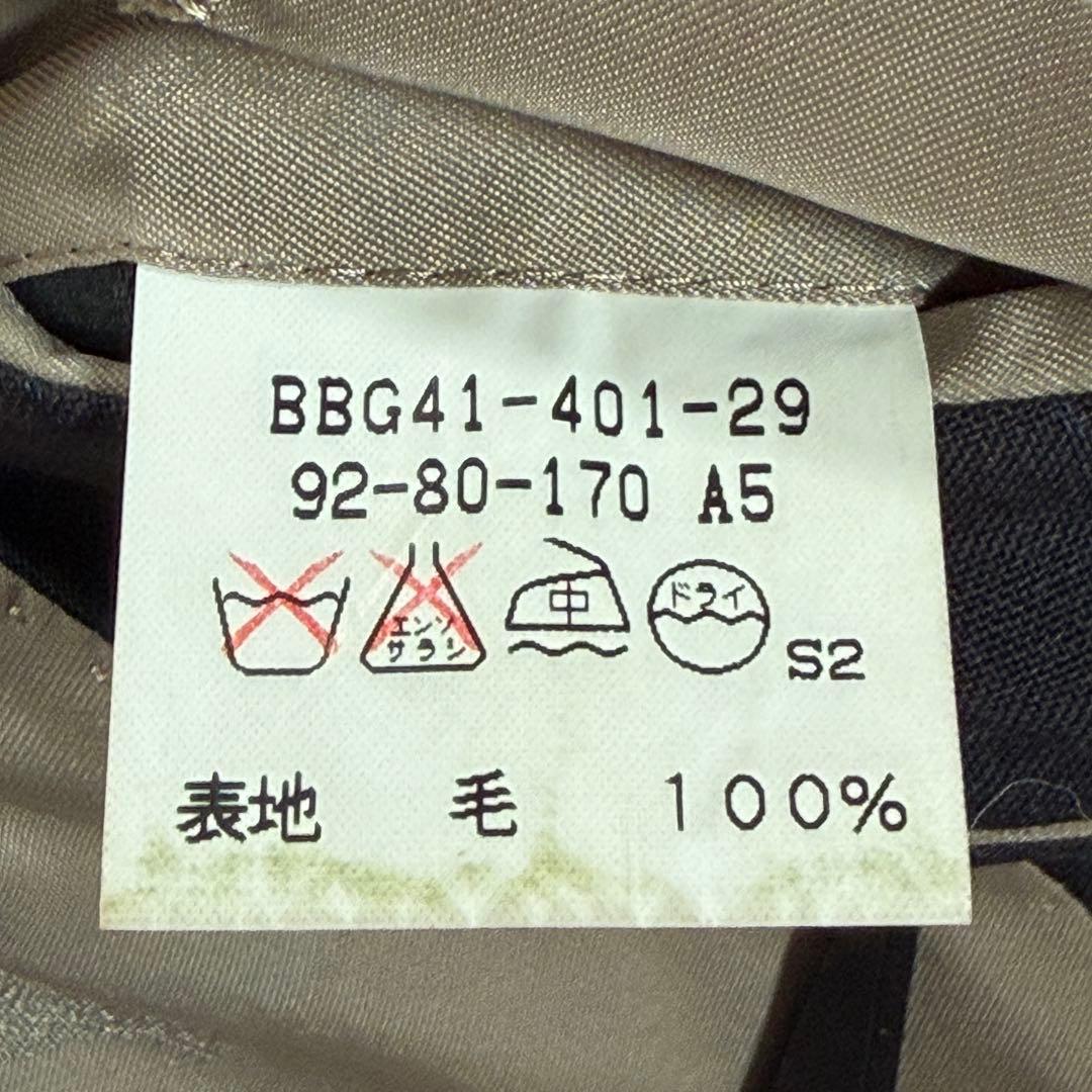 極美品 バーバリーズ 紺ブレ ダブル チェック柄 復刻金ボタン L 背抜