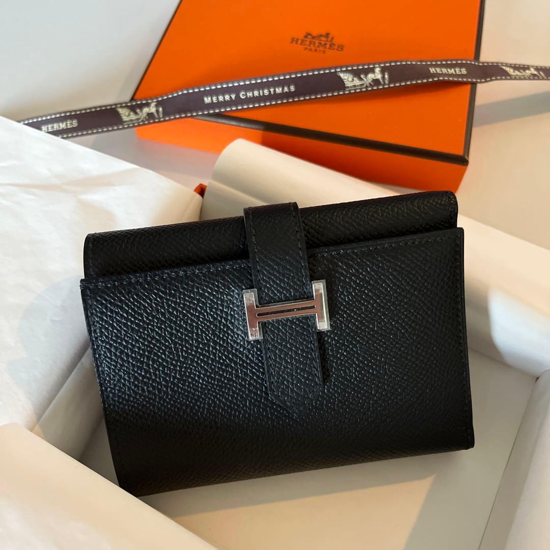 HERMES エルメス ベアンコンビネ ブラック×シルバー