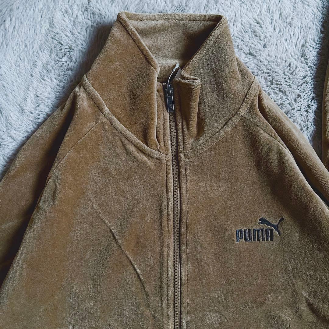 新品 PUMA プーマ ベロアセットアップ ブラウン 上下セット XXLサイズ