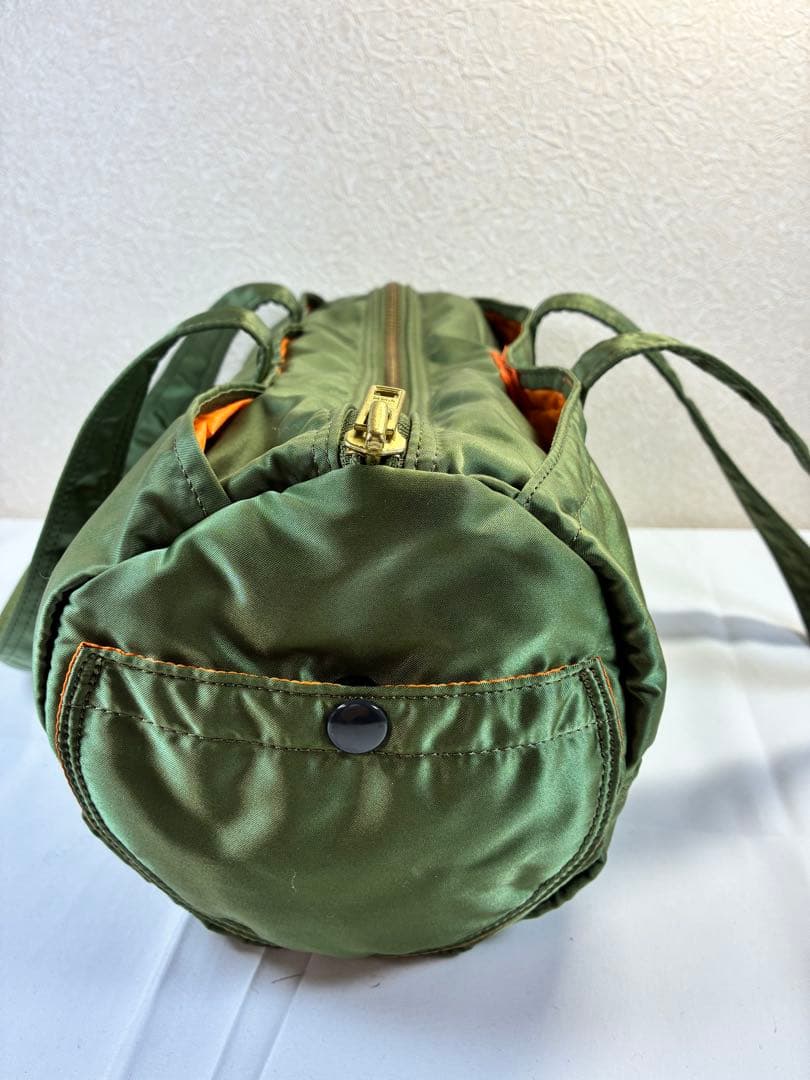 [未使用級]PORTER　タンカー　ドラムバッグ　セージグリーン　ミニボストンL
