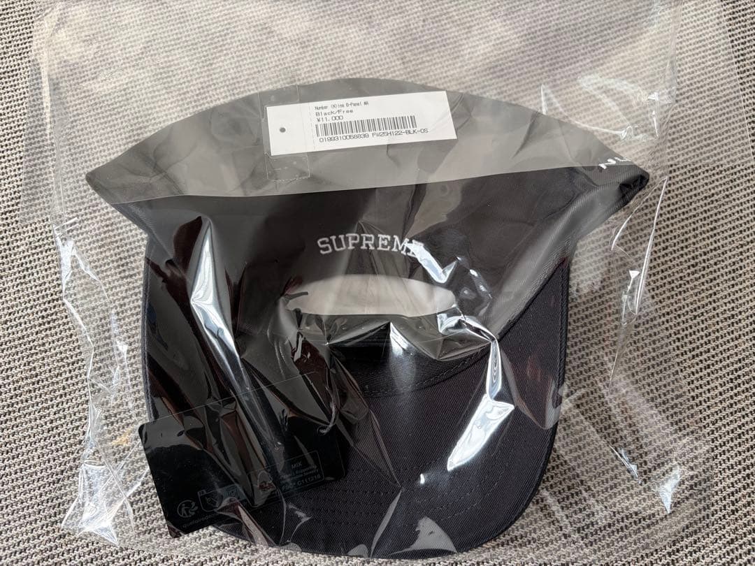 新品 Supreme Number Nine 6Panel ブラック キャップ