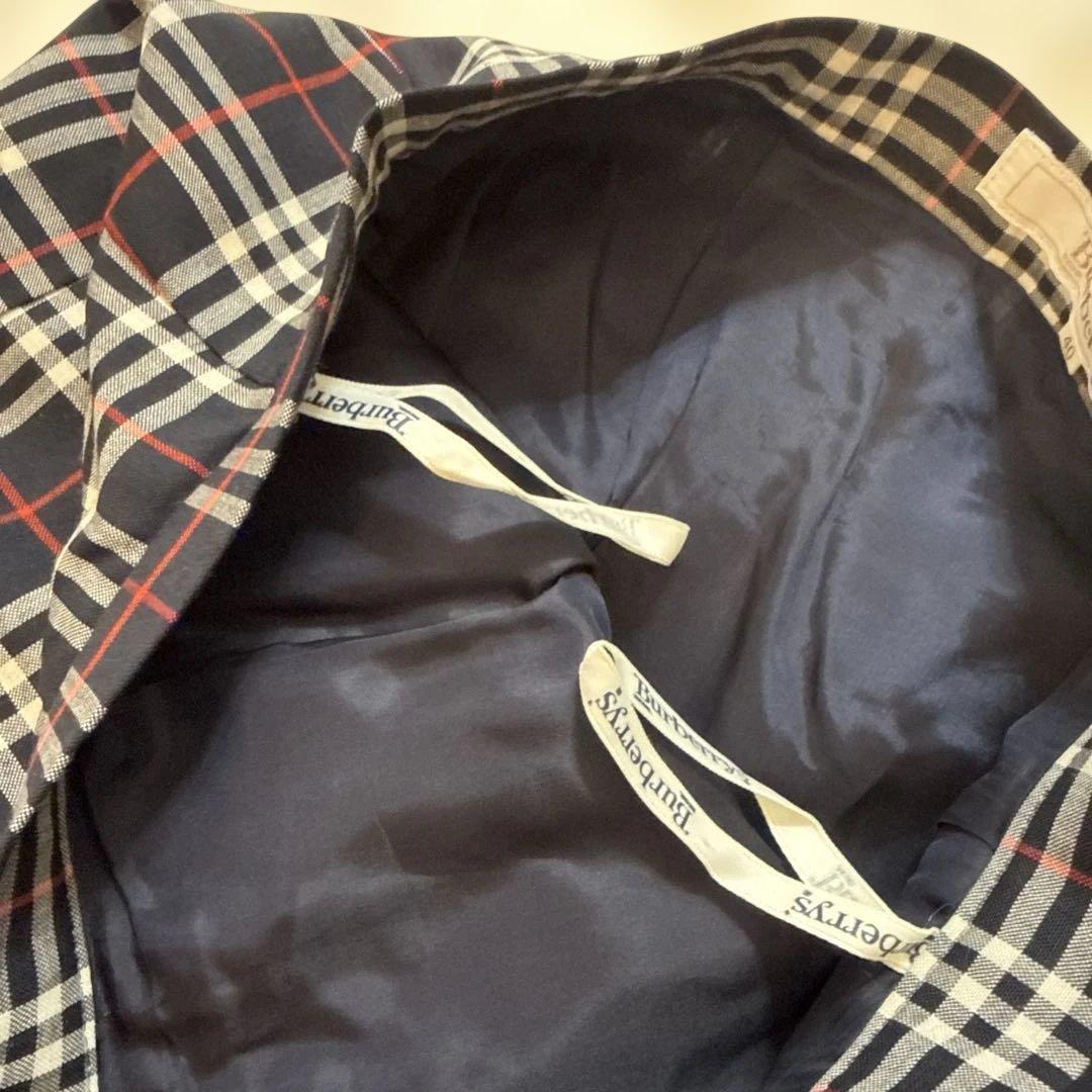 極美品　Burberry's 40 ロングスカート　ノバチェック　ネイビー