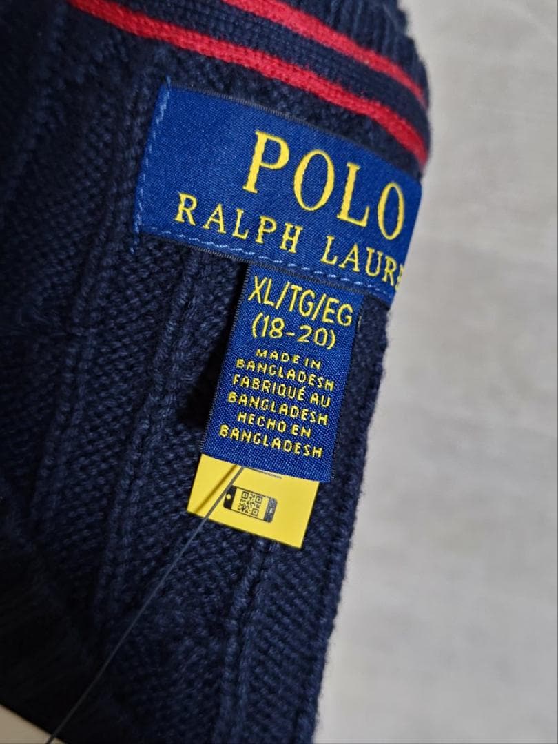POLO Ralph Lauren ケーブルニットベスト ネイビー Vネック