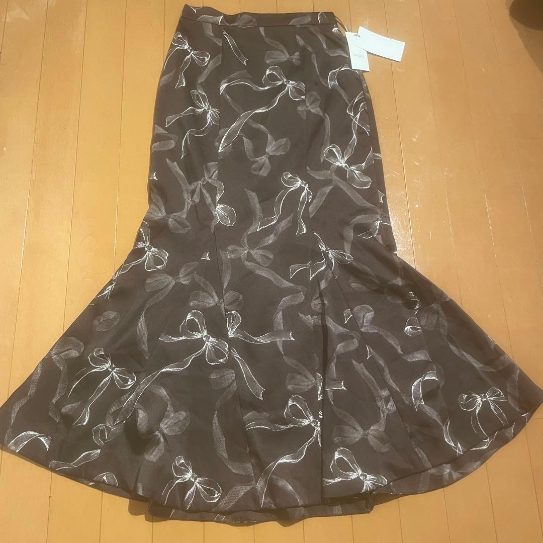 SNIDEL(スナイデル) リボンプリントマーメイドスカートSWFS244270