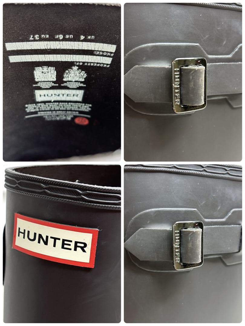 逸品✨HUNTER ハンター レインブーツ　バックル付　ブラウン　清掃済