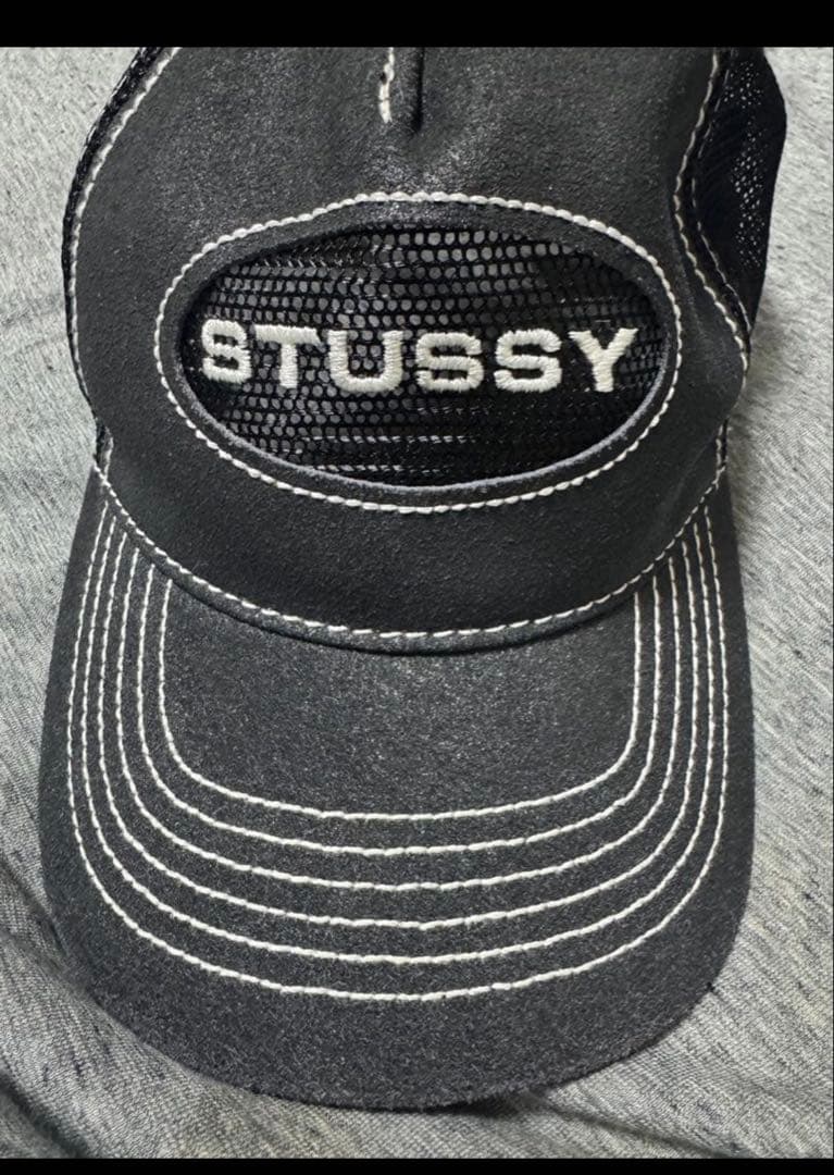 STUSSY ブラック メッシュキャップ
