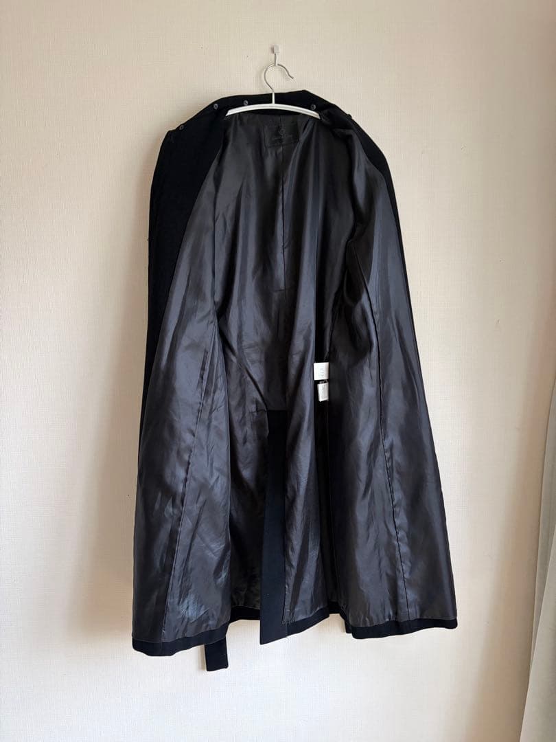 【美品】　高級　アンゴラ　羊毛　ロングコート　黒　11号　クリーニング済み
