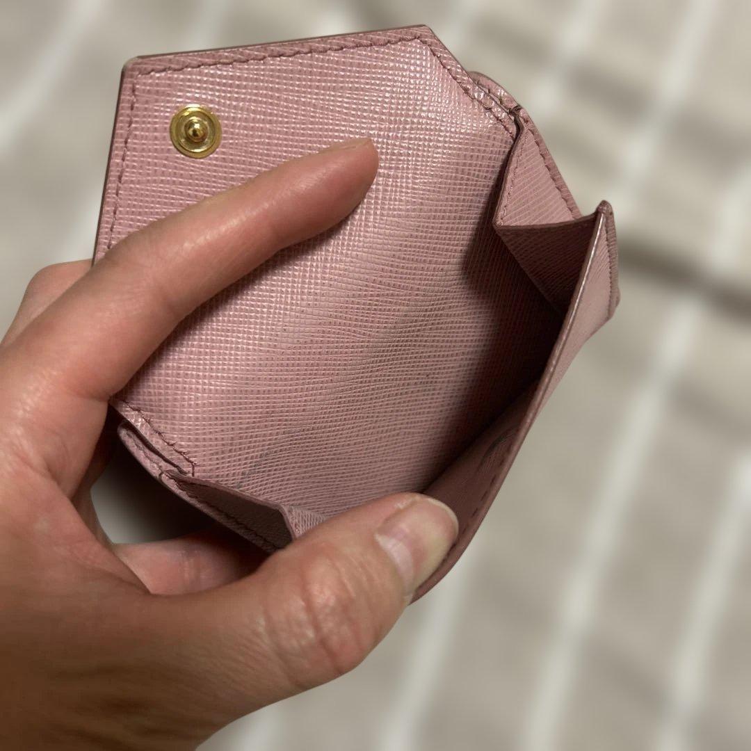 PRADA♡ピンクロゴ♡レア♡三つ折りミニ財布♡美品♡