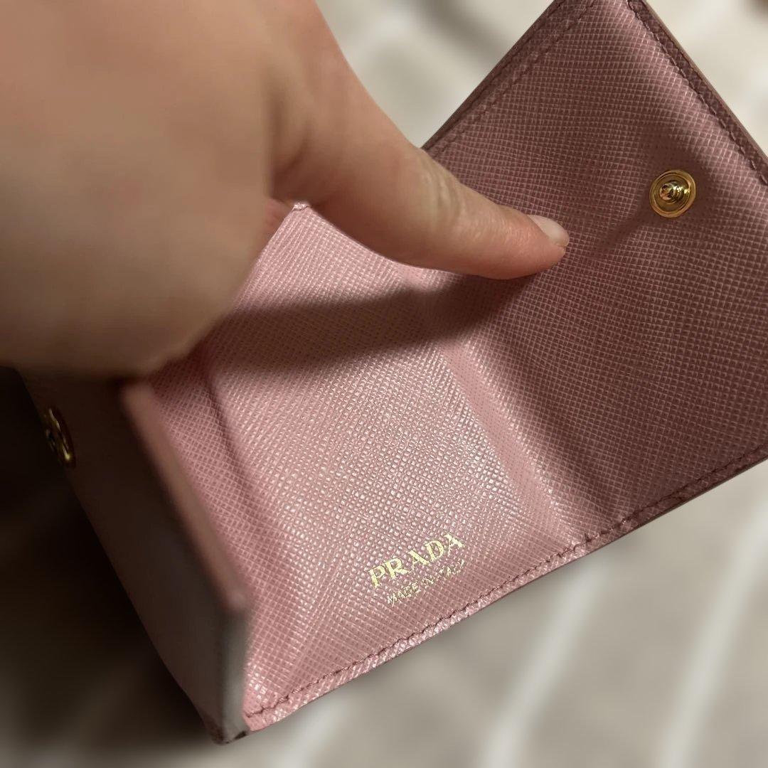 PRADA♡ピンクロゴ♡レア♡三つ折りミニ財布♡美品♡