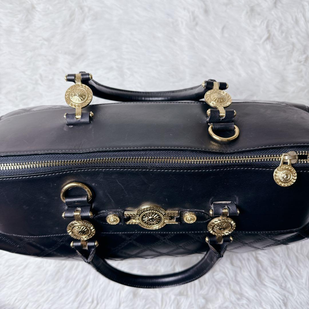バッグ VERSACE Sunburst Logo Leather Handbag