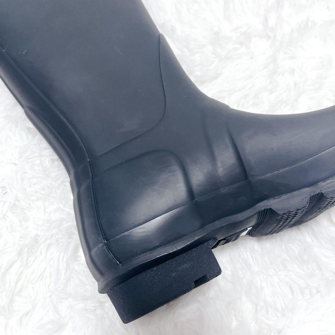 美品 HUNTER ロングレインブーツ UK4 ハンターヒール ネイビー 23