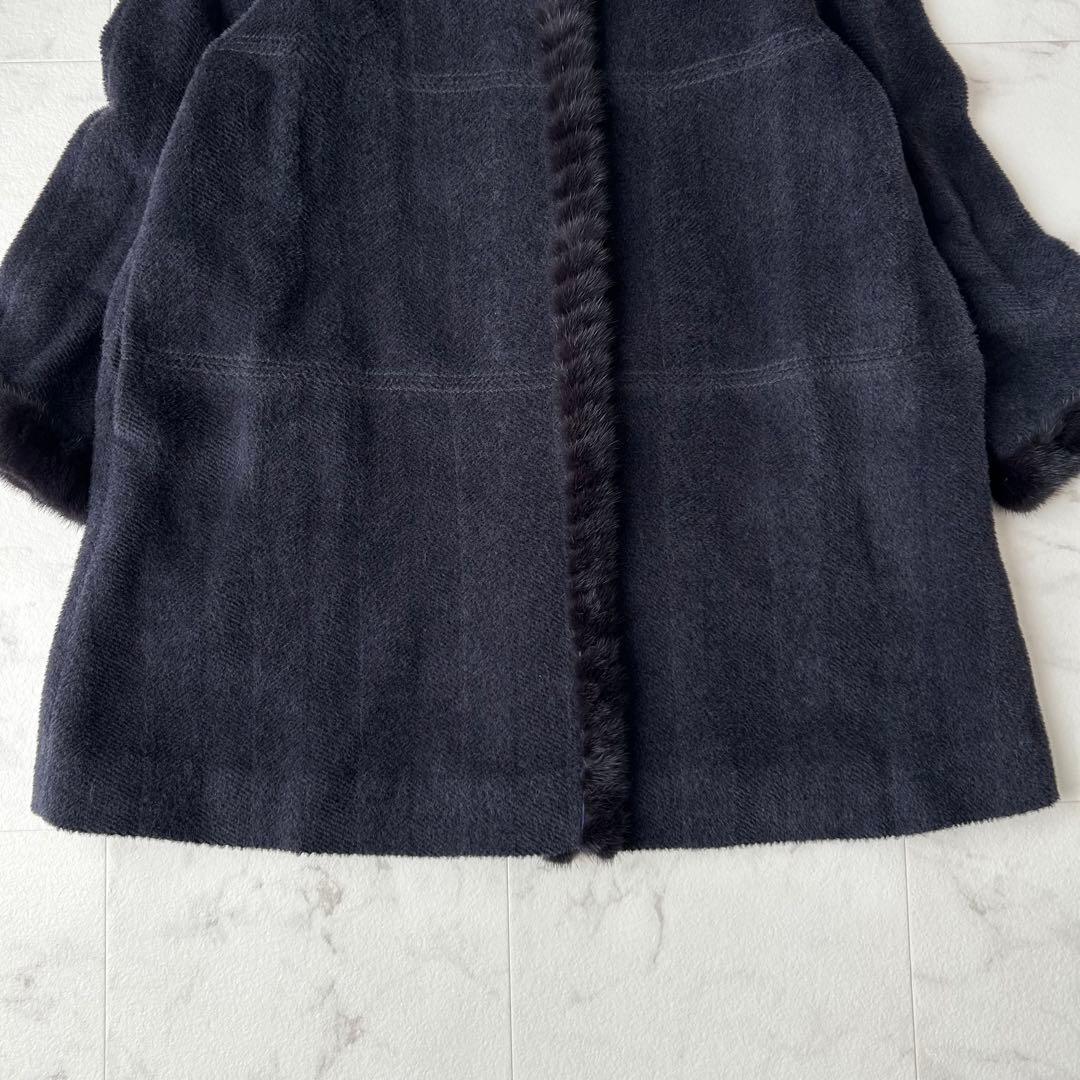 スーリーアルパカ✨vintage ミンクファー セミロング 起毛 ウール