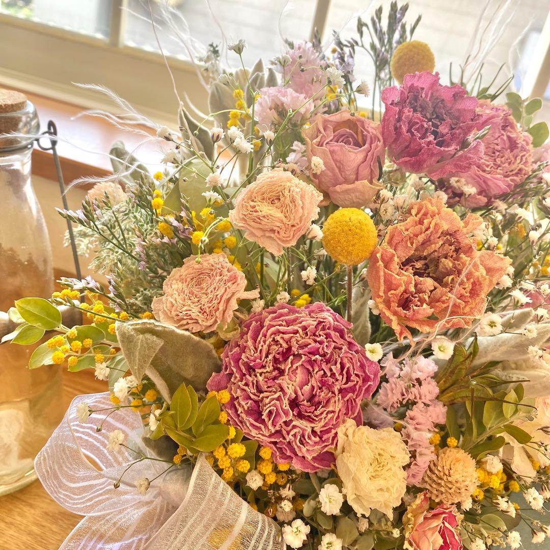 ⚠️専用品⚠️ミモザ と 春のお花の ドライフラワー アレンジメント ラナンキュラス