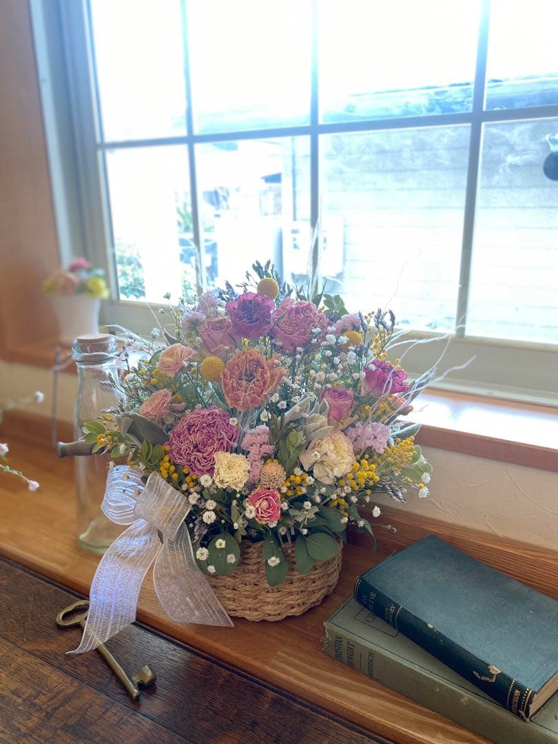 ⚠️専用品⚠️ミモザ と 春のお花の ドライフラワー アレンジメント ラナンキュラス
