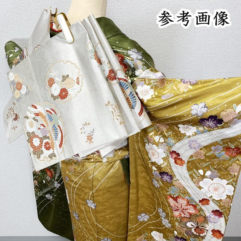 506z15☆振袖 古典柄 金駒刺繍 金彩 桜☆美品 成人式 結婚式 十三参り