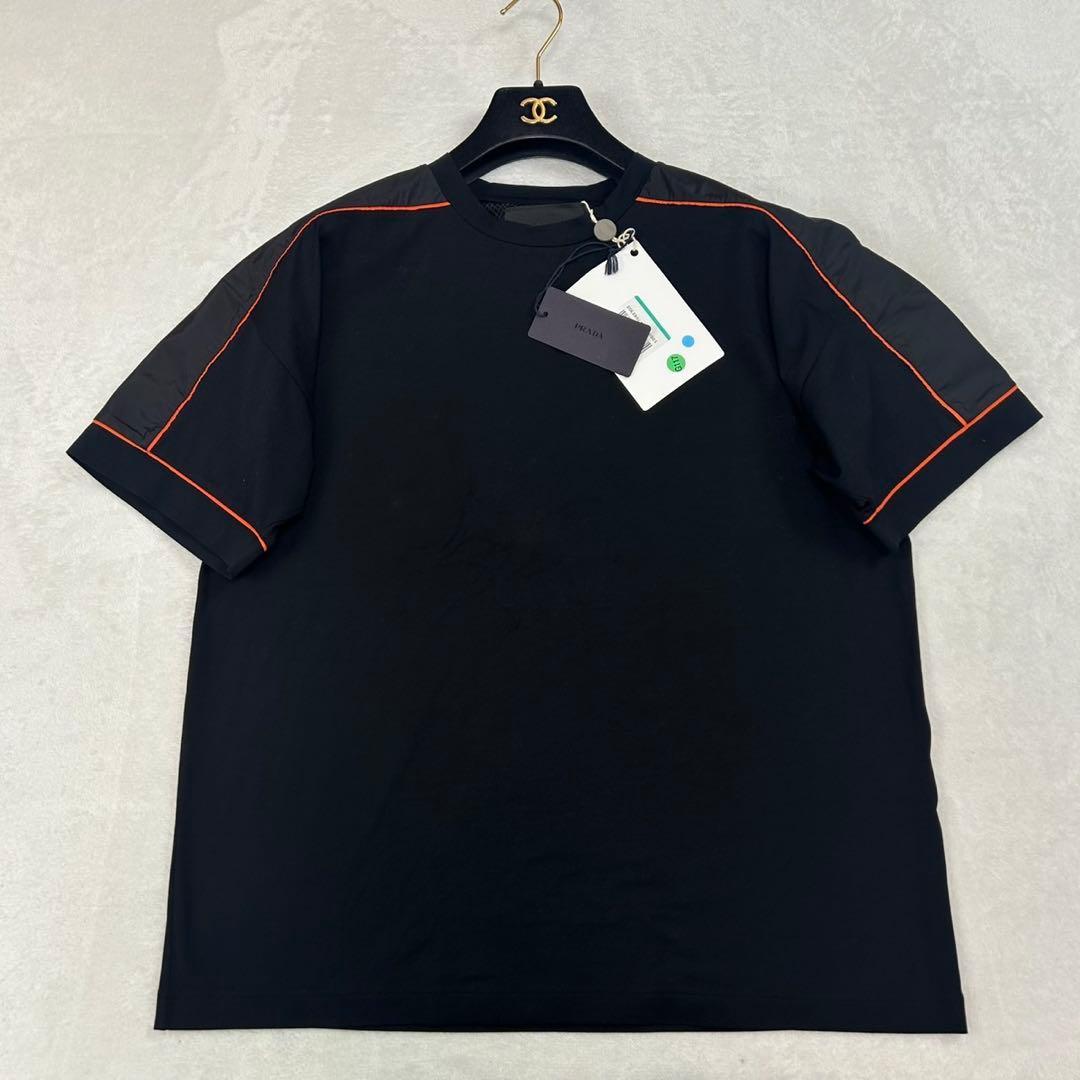 J219 新品未使 タグ付き M プラダ 三角ロゴ イタリア製 Tシャツ メンズ