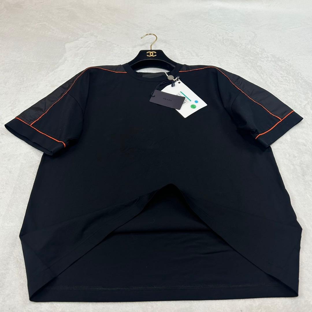J219 新品未使 タグ付き M プラダ 三角ロゴ イタリア製 Tシャツ メンズ