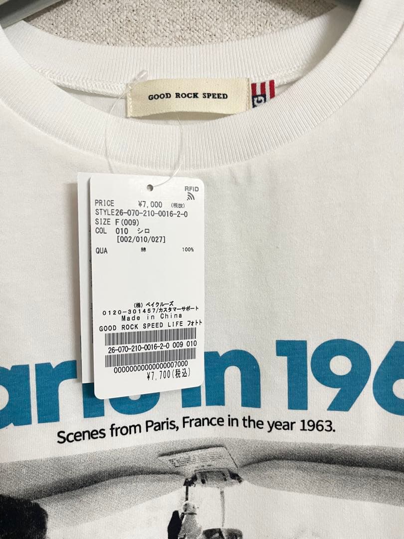 新品 Spick & Span グッドロックスピード フォトドルマンTシャツ 白