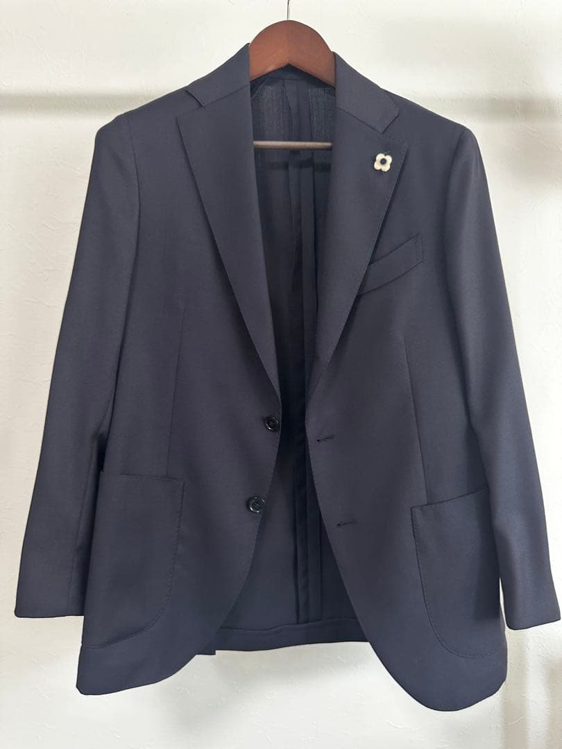 【LARDINI】ホップサック ネイビー ジャケット 46