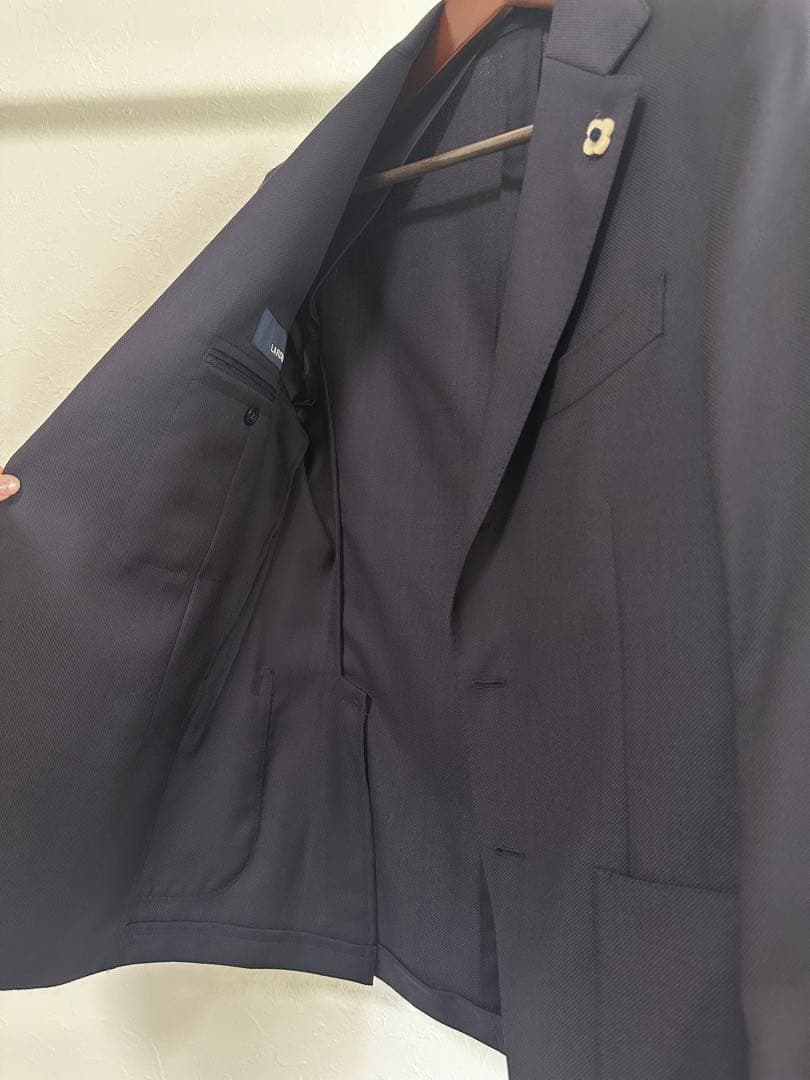 【LARDINI】ホップサック ネイビー ジャケット 46