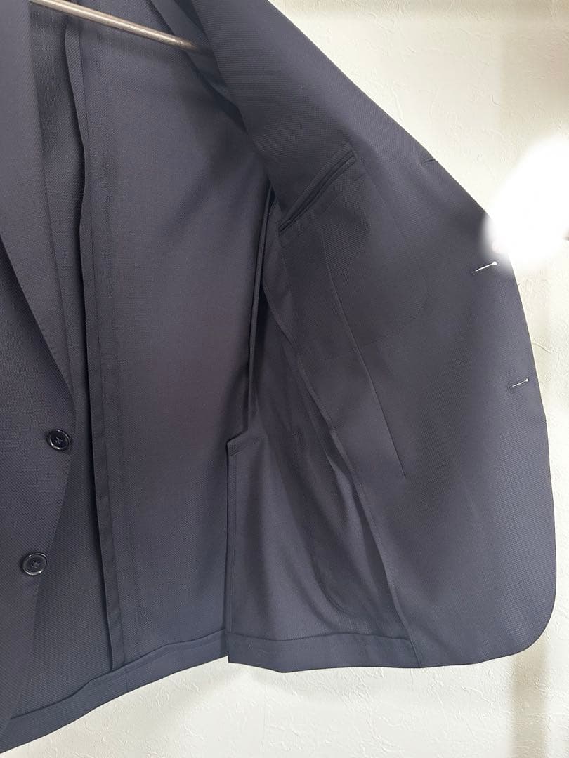 【LARDINI】ホップサック ネイビー ジャケット 46