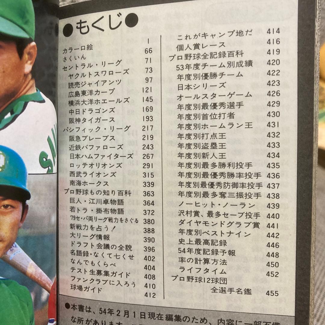 勁文社　昭和54年版　プロ野球大百科