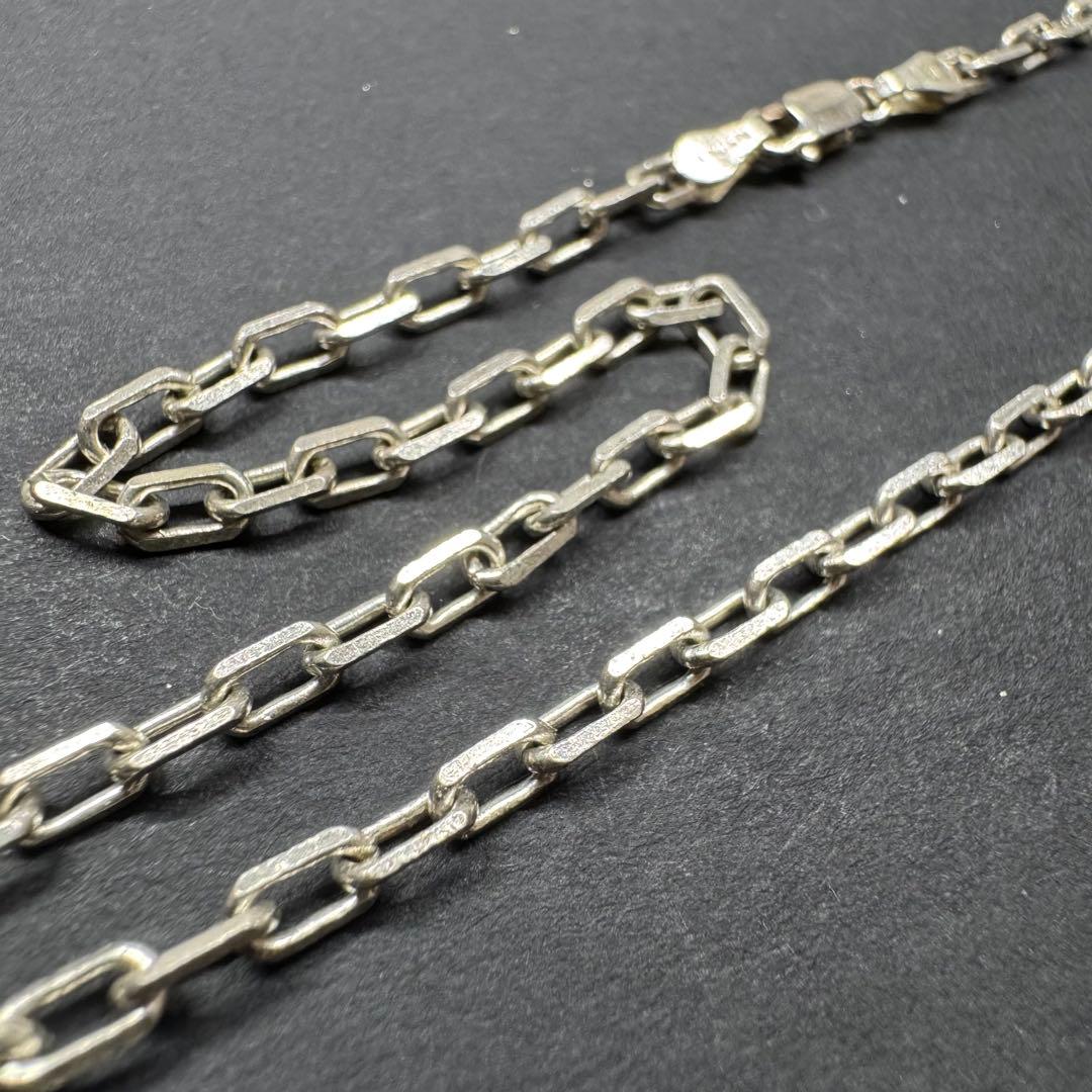 【太め 50㎝ イタリア製】太角チェーン ネックレス silver925