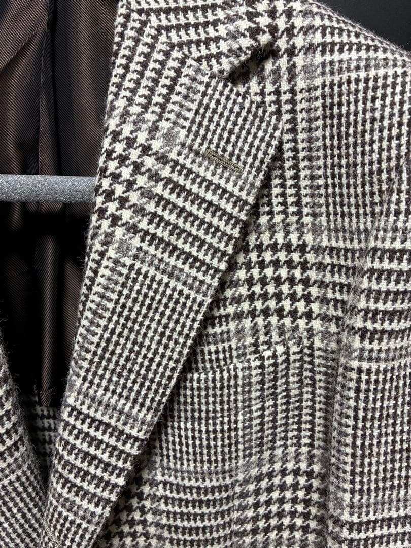【美品】De Petrillo グレンプレイド ツイード ジャケット 48