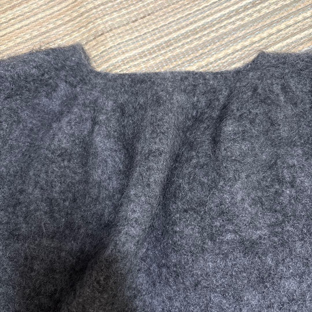 unfil ストレッチ スーパーキッド モヘヤ ショート カーディガン
