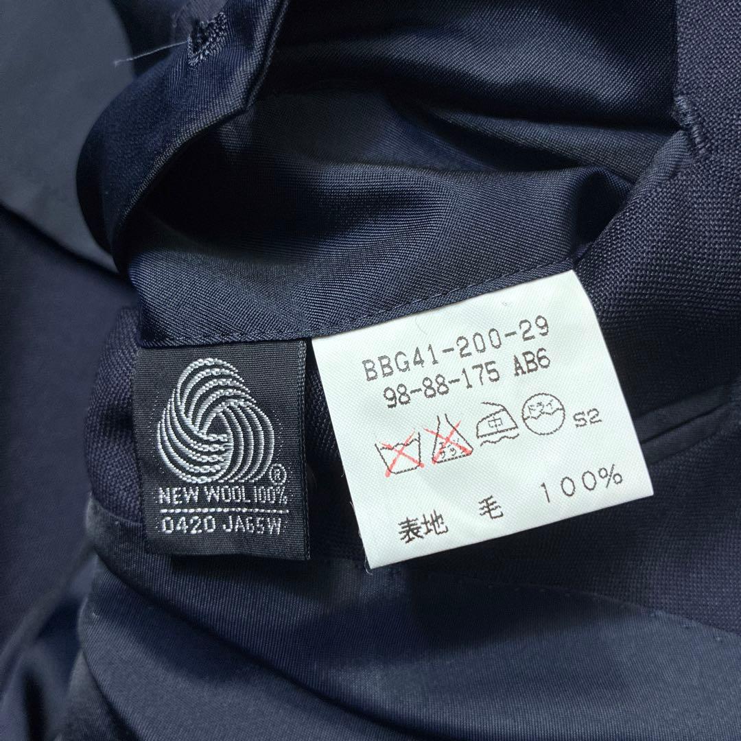 90sバーバリーダブルブレスト紺ブレザー金ボタンL相当春夏ネイビー艶感日本製