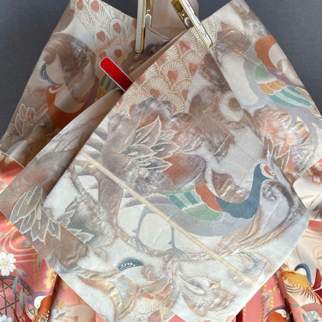 振袖フルセット　刺繍　暈し染め友禅　成人式振袖　振袖　裄丈68 ピンク