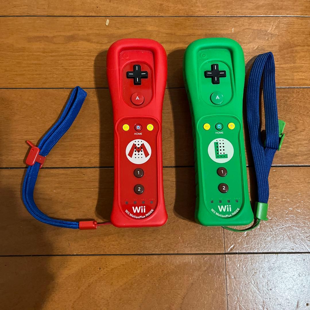 値下げ WIIリモコンプラスセット マリオ・ルイージ カバーストラップ付き