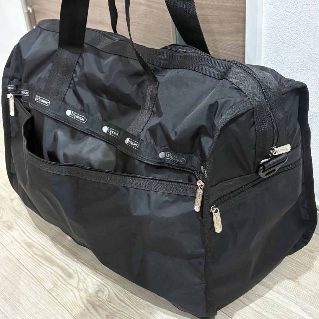 【新品 ・軽量・大容量】レスポートサック 黒 ボストンバッグ ショルダー付き