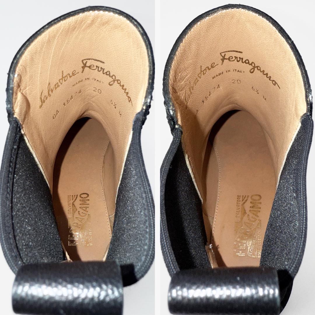 定価17万【極美品】フェラガモ サイドゴアブーツ　バックロゴ 背面ロゴ 24㎝
